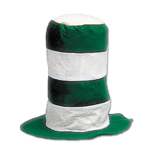 Green and White Stove Pipe Hat